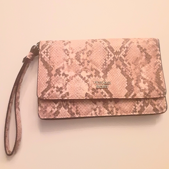 Victoria Secret VS Exotic Python Tech Wristlet Wallet Pink - Picture 4 of 10